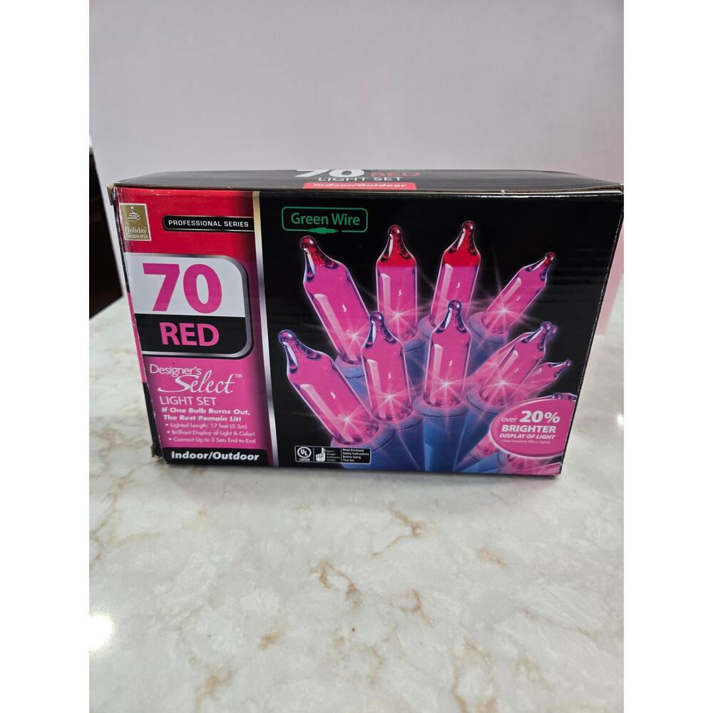 New Designer's Select Light Set 70 Bulbs 17 Ft Indoor Outdoor Holiday Lights